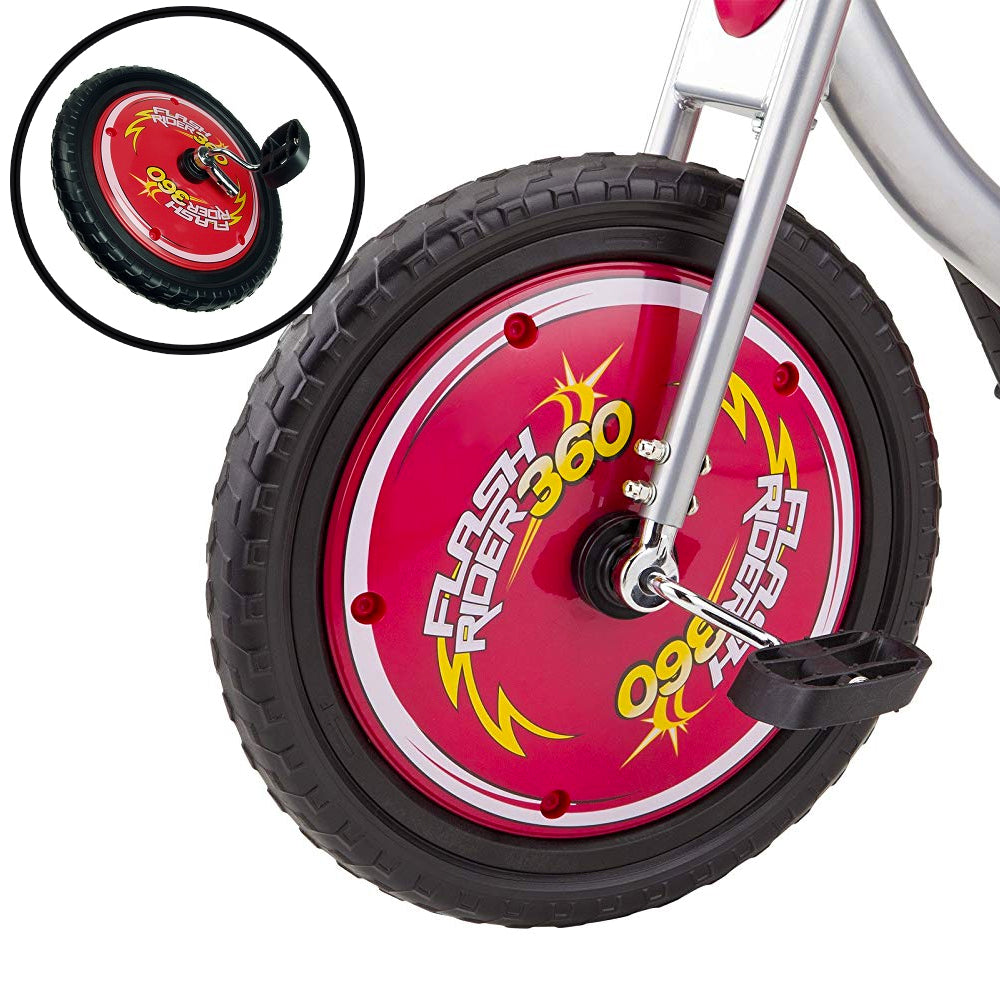 Flash Rider Front Wheel w/Pedals & Cranks - Red